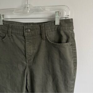 St. John's Bay Skinny Leg Jeans, Olive Army Green Size 10 | Cotton blend